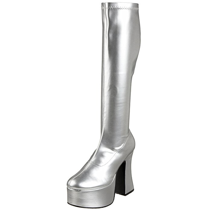 silver platform boots womens