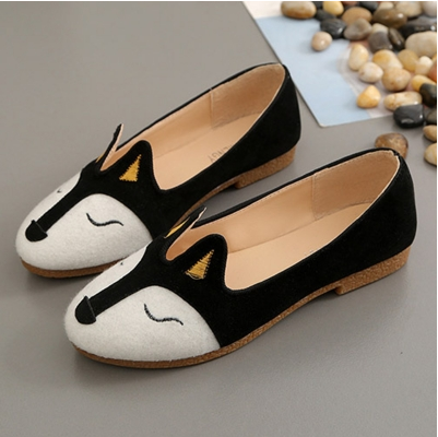 Fox Round Toe Flat Heels Shoes