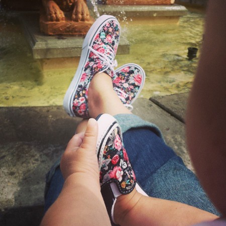 mom and daughter matching sneakers