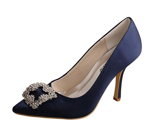 Knockoff Manolo Blahnik Blue Satin Pumps Replicas | Shoeaholics ...