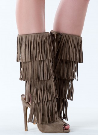 Boho Goddess Fringe Stiletto Boots