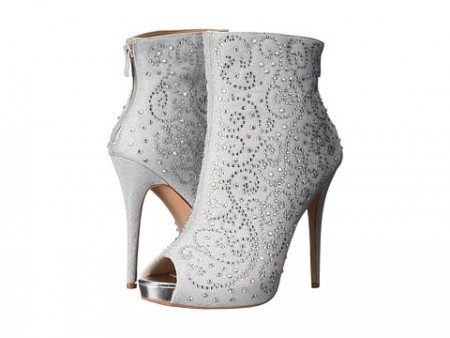 Lauren Lorraine Emma Rhinestone Open Toe Booties 