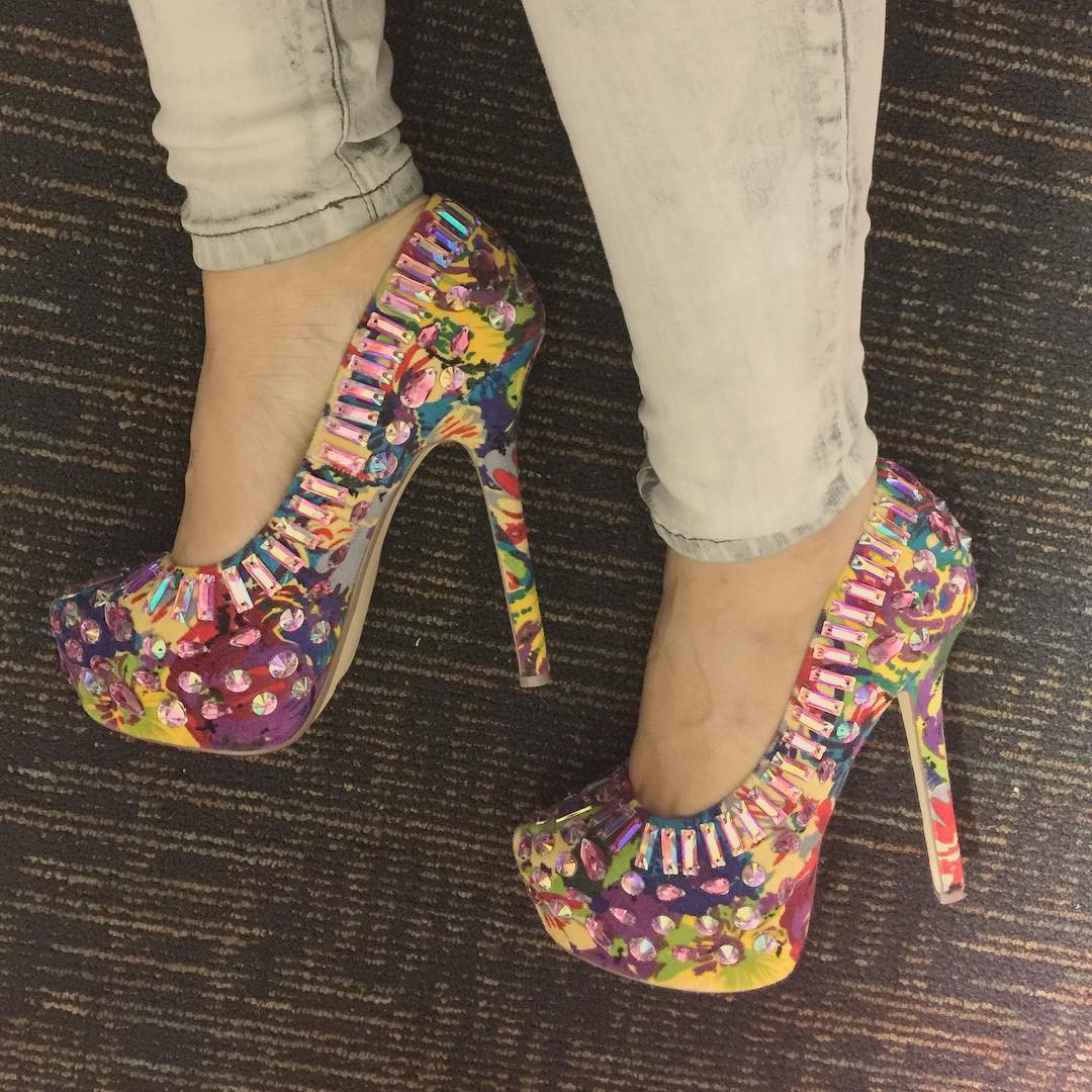 Steve Madden Colorful Rhinestone Platform Pumps Shoeaholics Anonymous