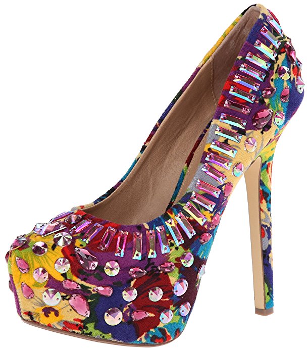 Steve Madden Colorful Rhinestone Platform Pumps | Shoeaholics Anonymous