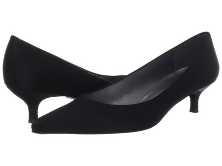 Stuart Weitzman Poco Black Kitten Heel Pumps