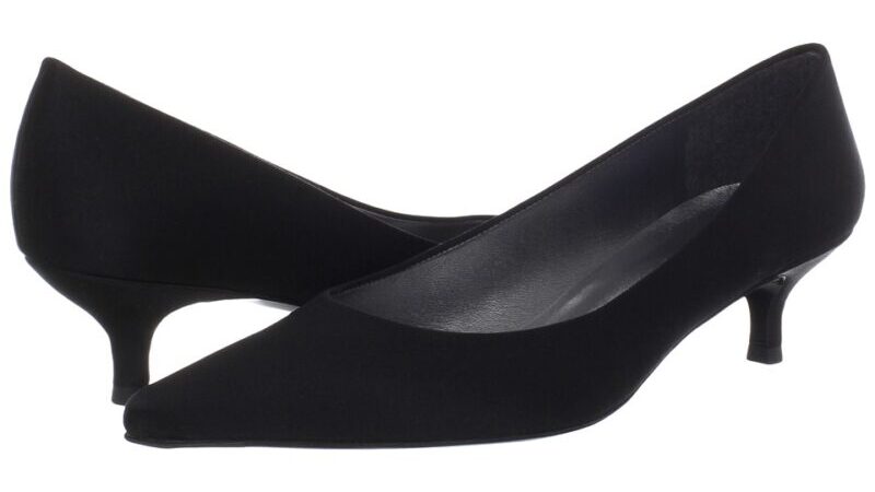 Stuart Weitzman Poco Black Kitten Heel Pumps