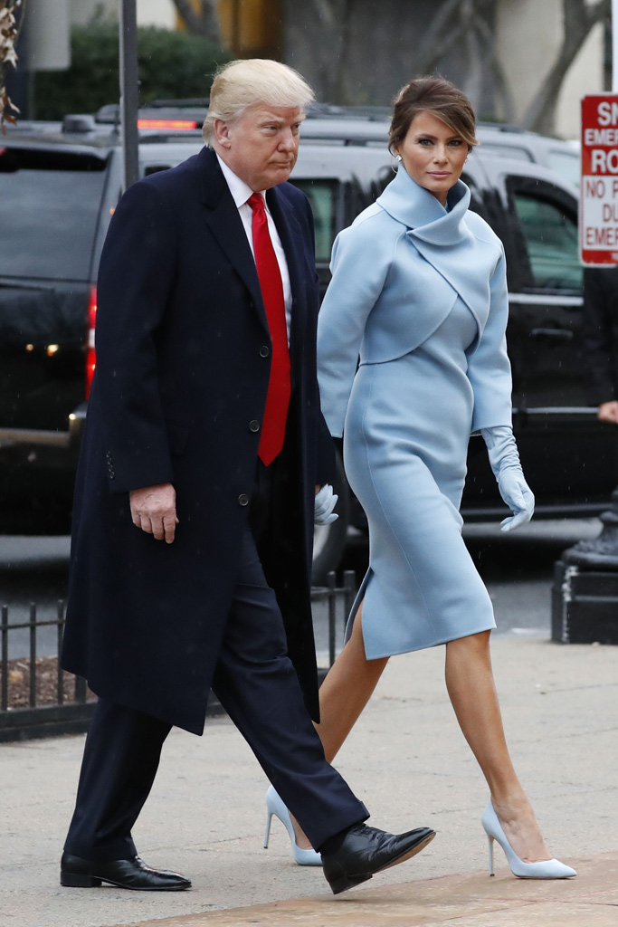 Melania Trump Inauguration Day Light Blue Pumps