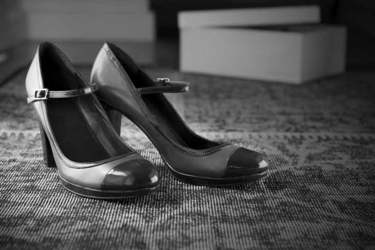 Vintage style shoes moody black white