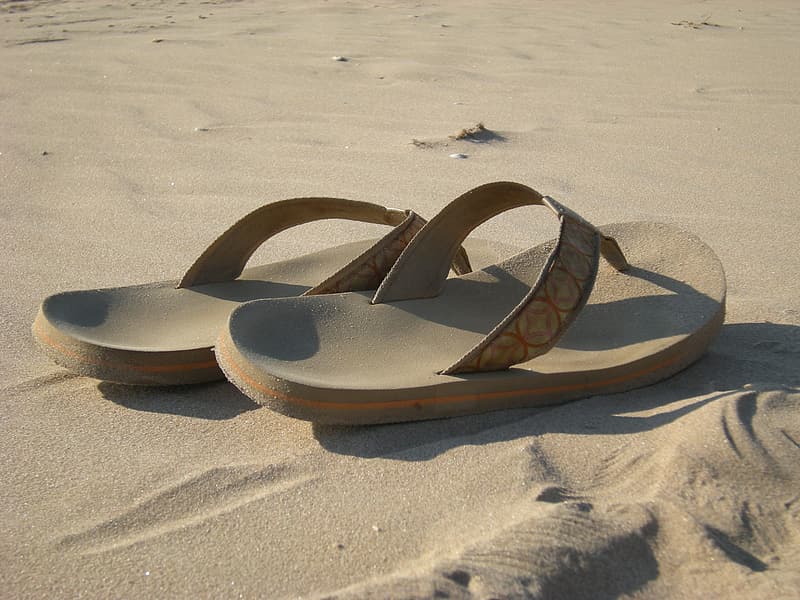 brown flip flops