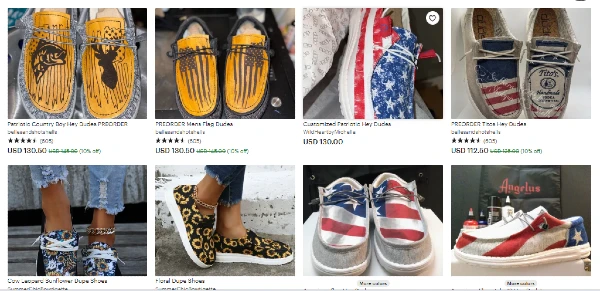 Etsy Patriotic Hey Dude Shoes